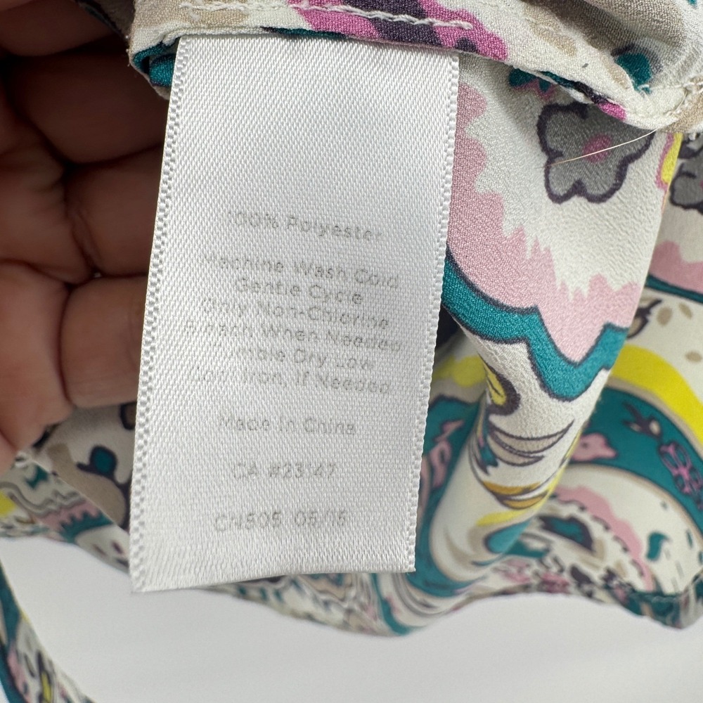 Talbots Woman 2X Paisley Floral Blouse Top Boho Artsy Office Business Eclectic - Picture 8 of 8